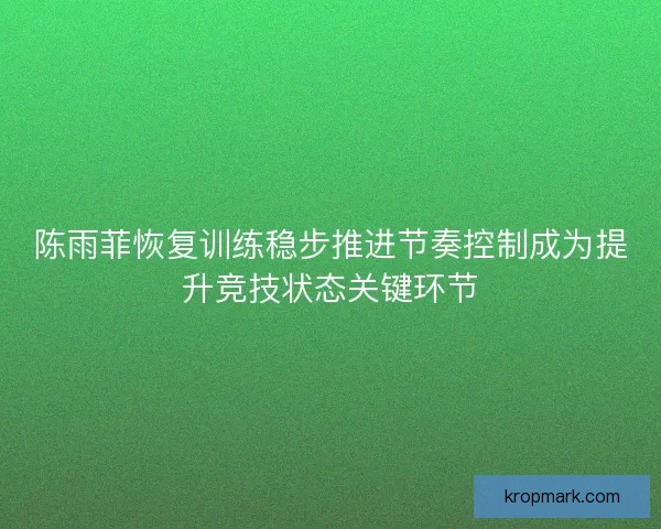 陈雨菲恢复训练稳步推进节奏控制成为提升竞技状态关键环节